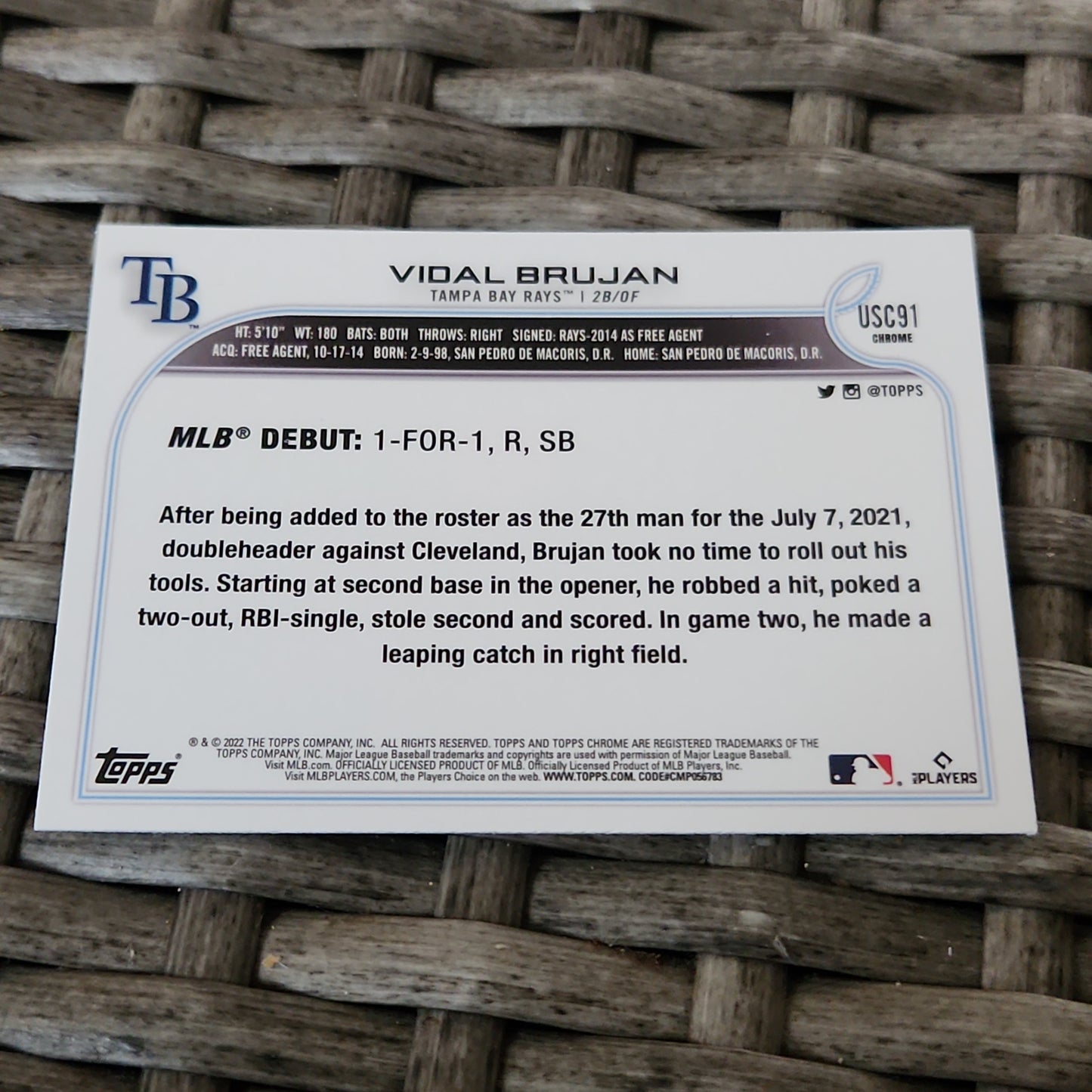 Topps Chrome Purple Vidal Brujan RC #USC91