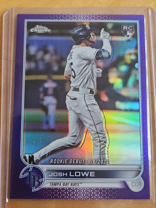 2022 Topps Chrome Josh Lowe RC Purple Refractor #USC155 Tampa Bay Rays