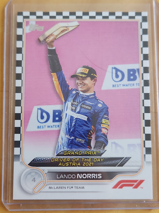 2022 Topps F1 Lando Norris Grand Prix Driver of the Day Austria 2021 #181 Checker Flag