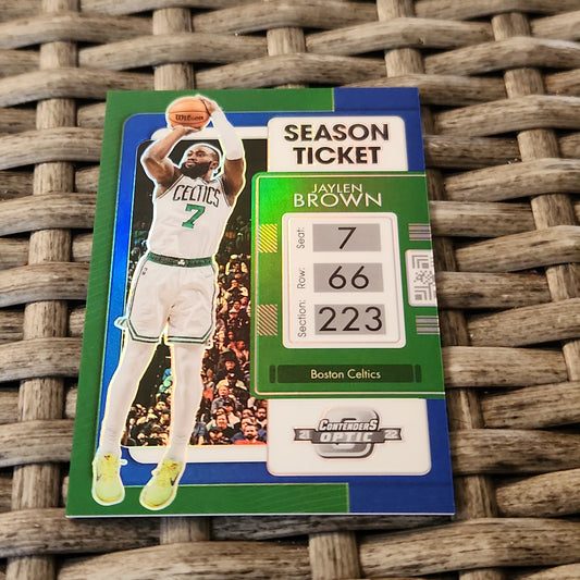 Panini Prizm Optic Contenders Season Ticket Blue Jaylen Brown 76/99 #2