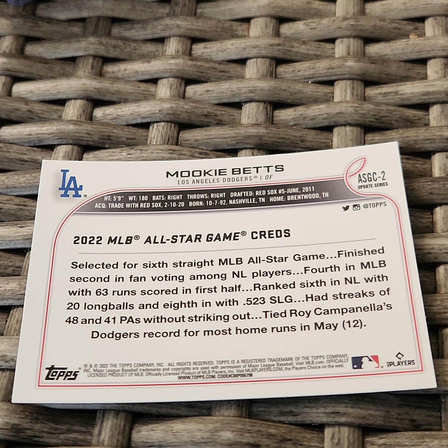 Topps Chrome Mookie Betts #ASGC-2