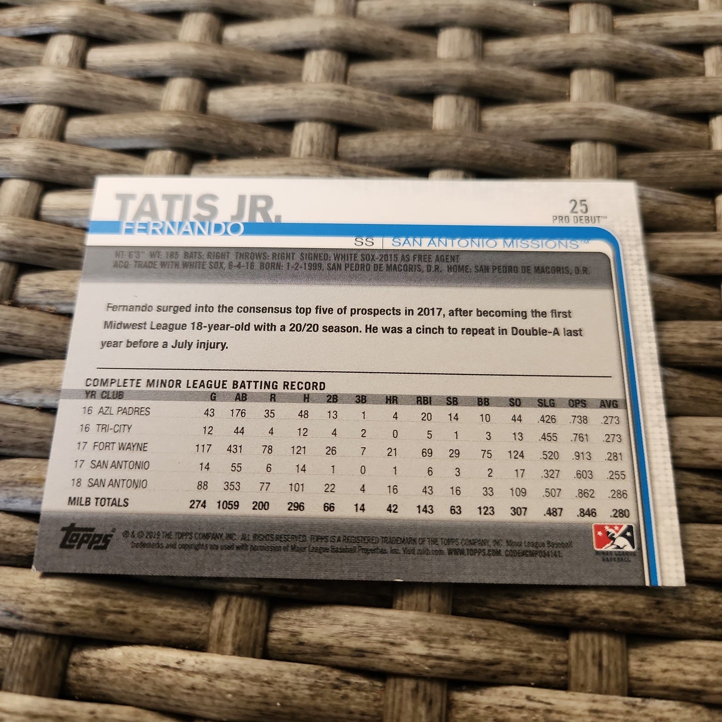 Topps Pro Debut Fernando Tatis Jr. #25