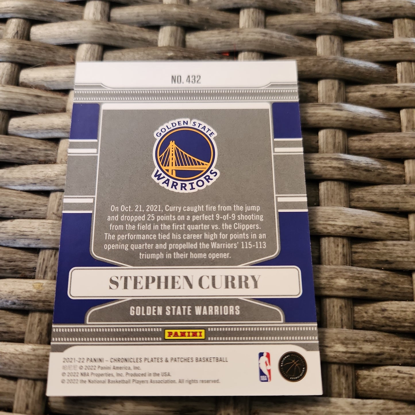 Panini Plates & Patches Stephen Curry 241/249 #432