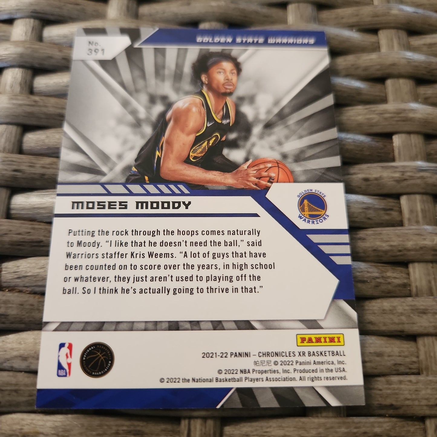 Panini XR Purple Moses Moody RC 18/49 #391