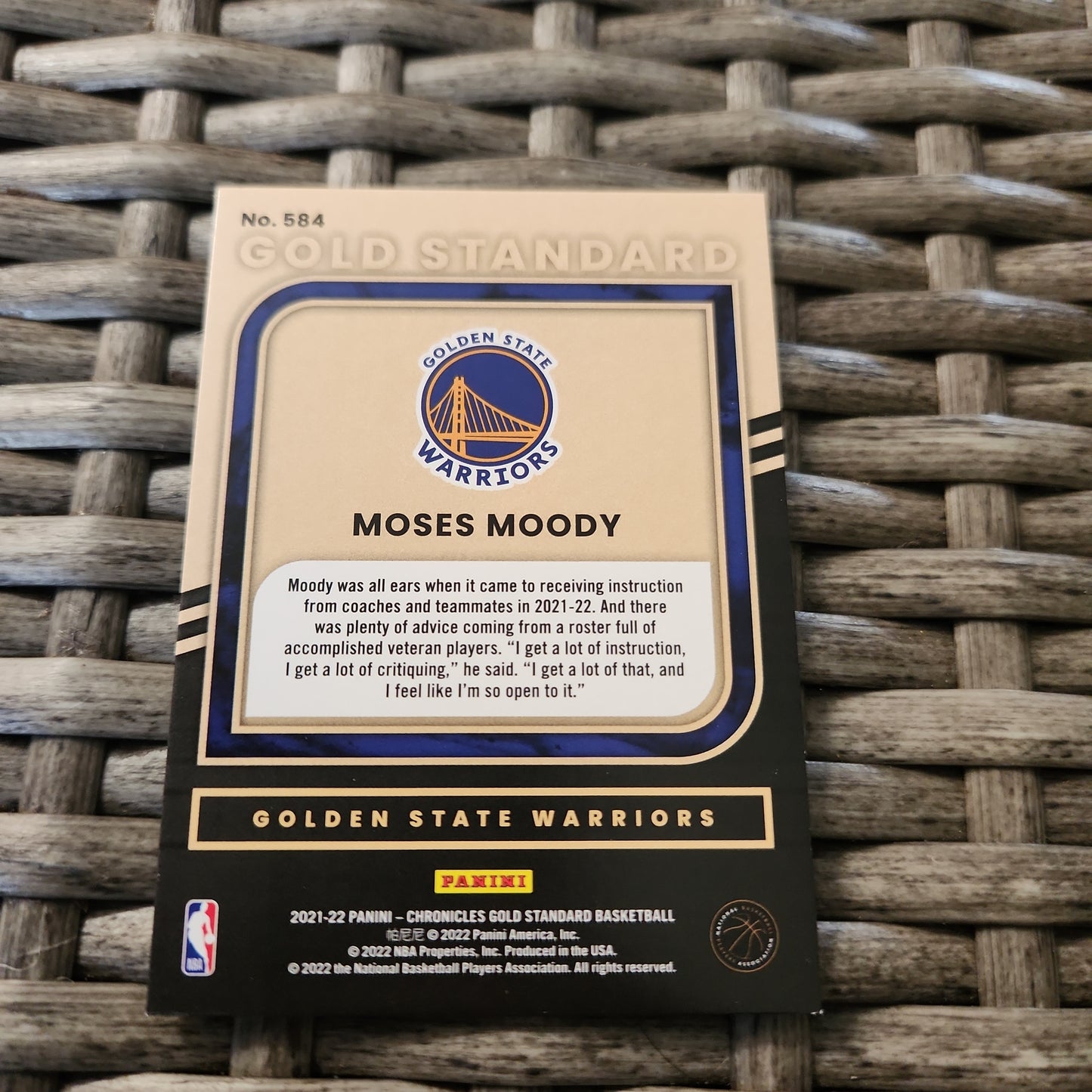 Panini Gold Standard Moses Moody RC 35/99 #584