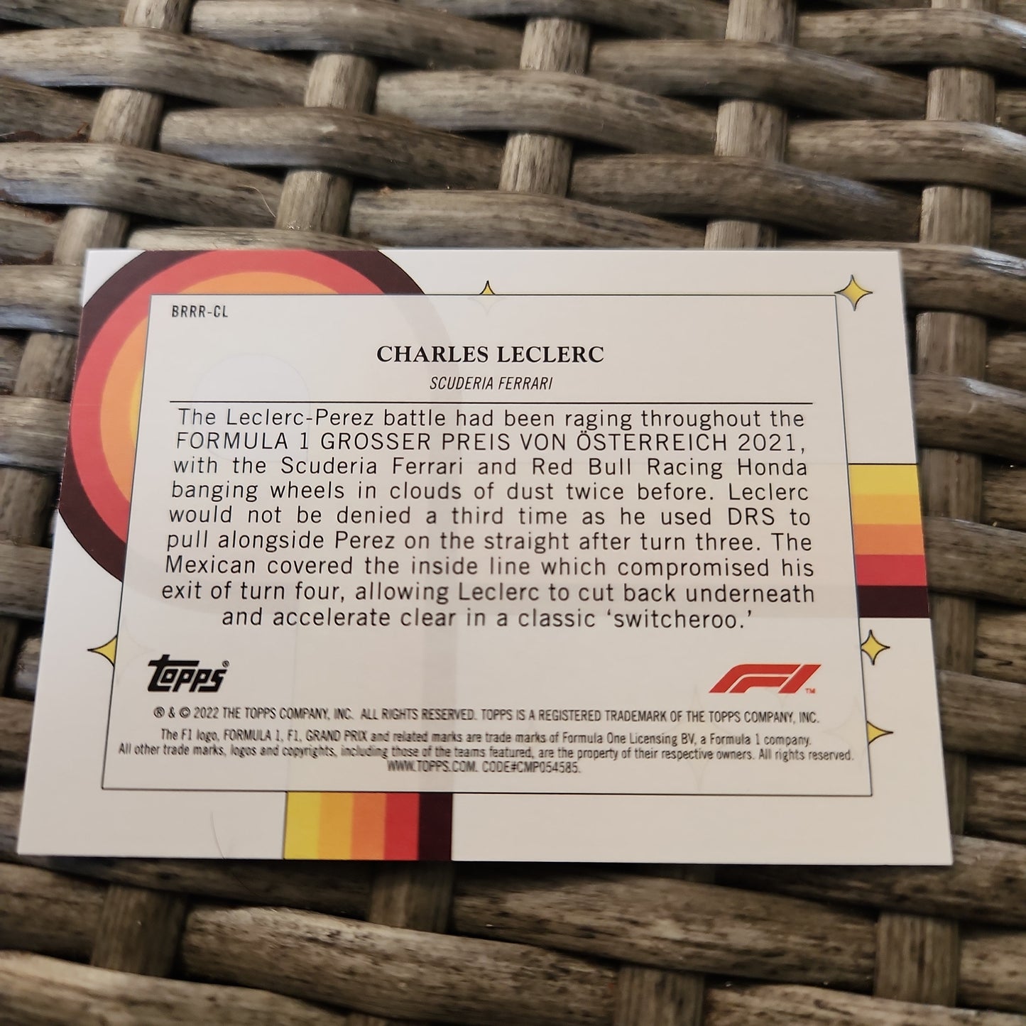 Topps Formul 1 Bounce Rock Race Roll Charles Leclerc #BRRR-CL