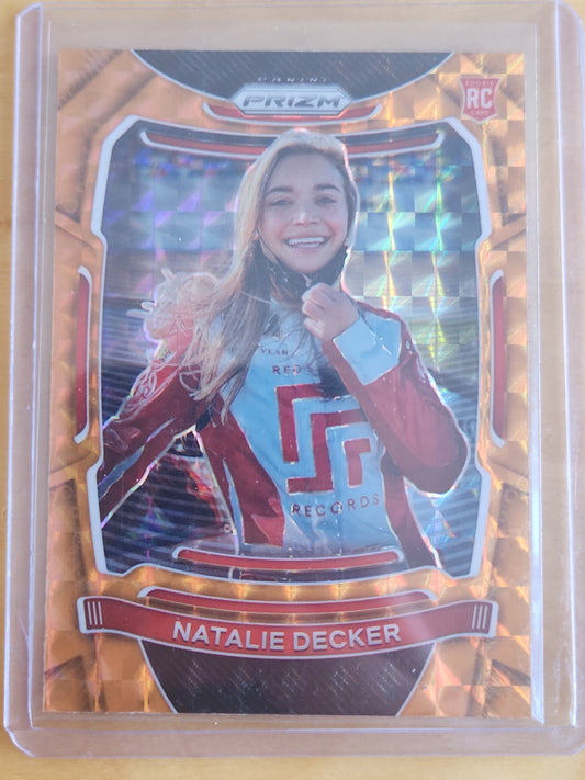 2021 Panini Prizm Racing Natalie Decker RC Orange Prizm #60 Nascar