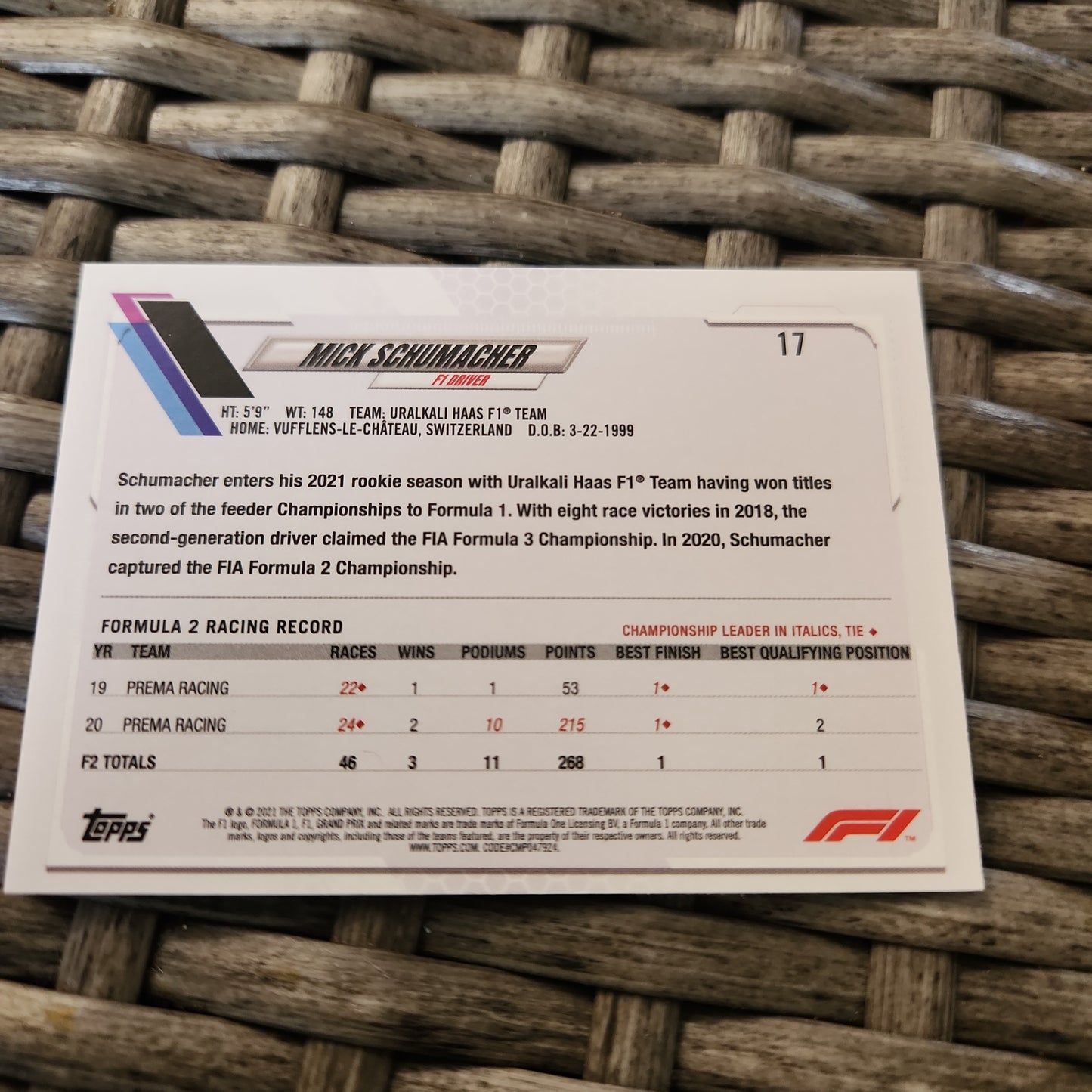 Topps Mick Schumacher RC #17