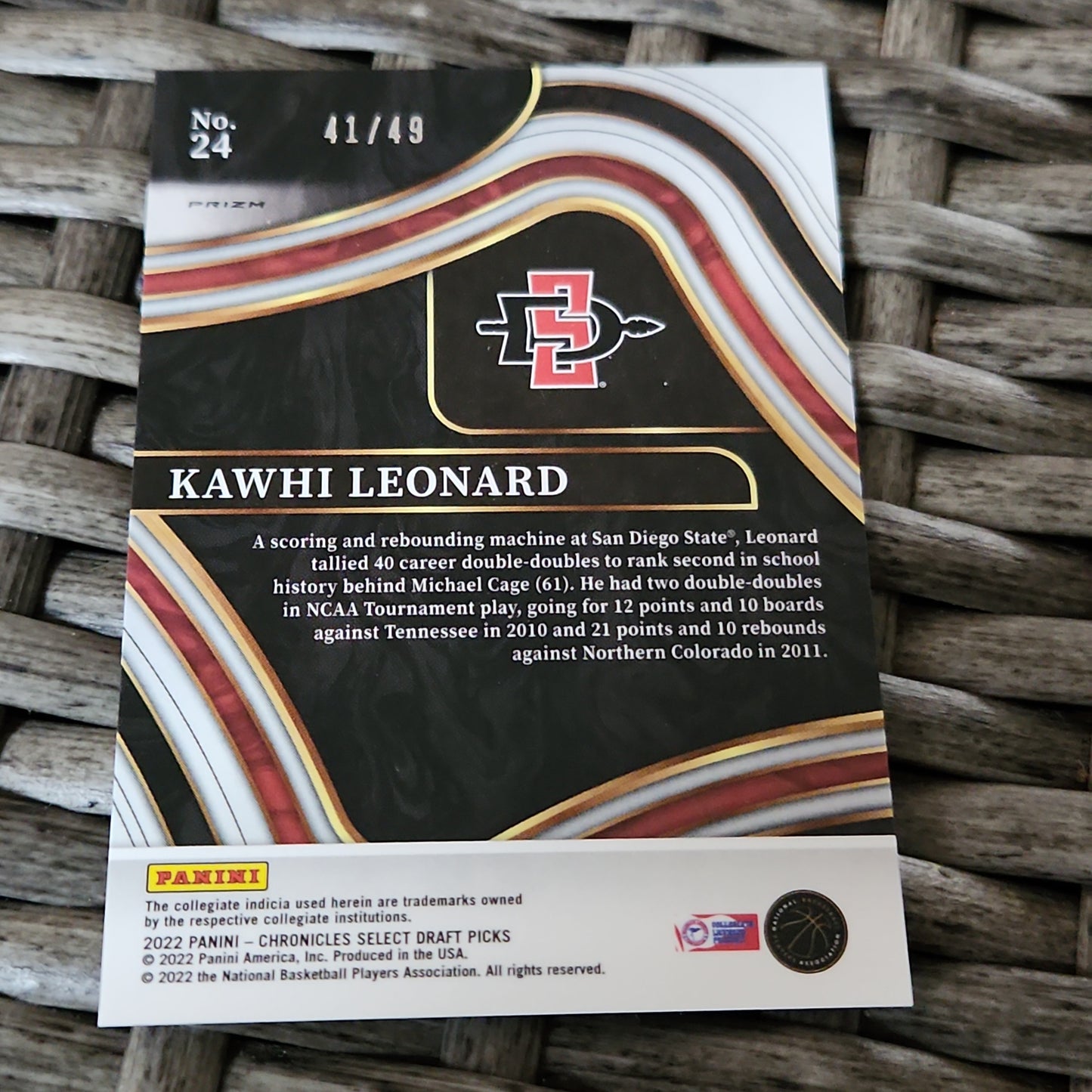 Panini Prizm Select Purple Kawhi Leonard 41/49 #24