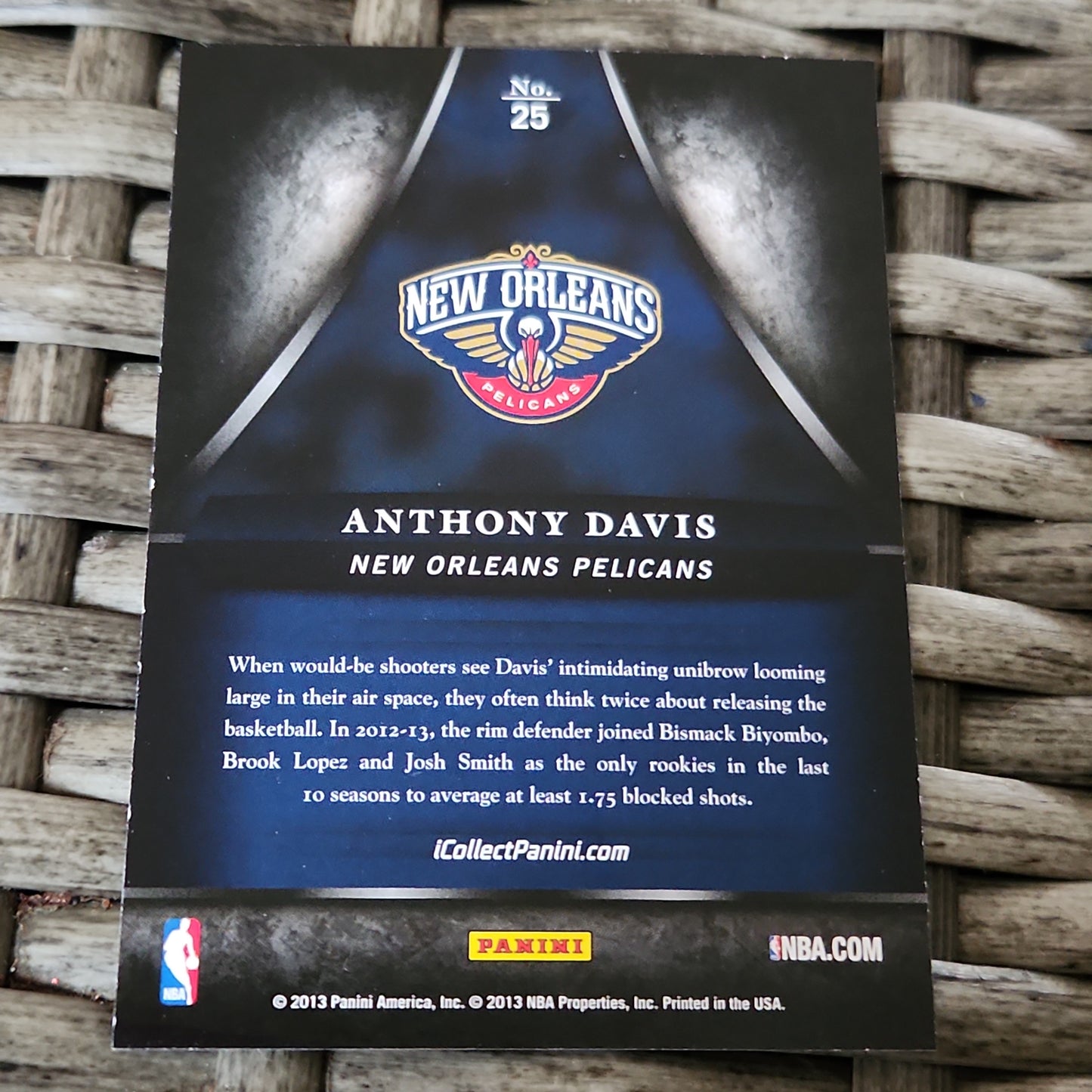 Panini 2013 Black Friday Anthony Davis #25