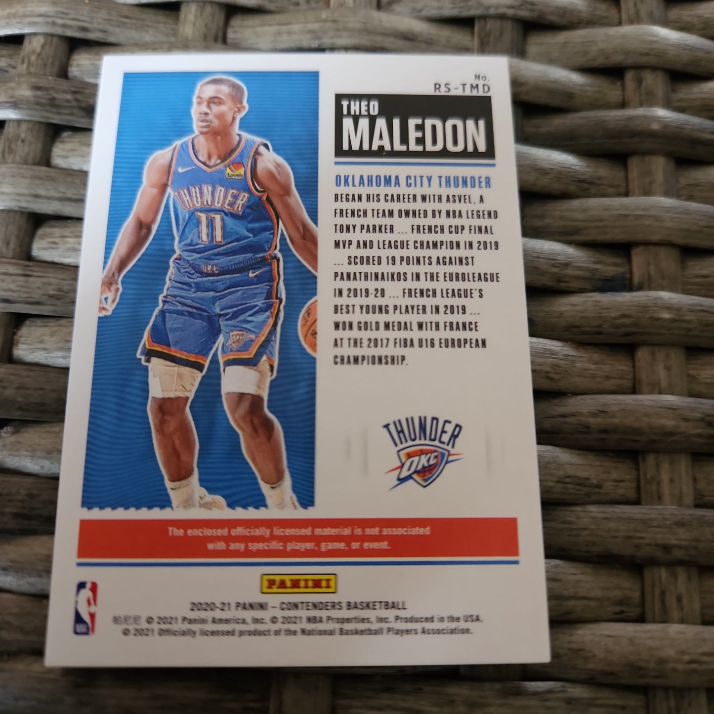 Panini Contenders Rookie Ticket Theo Maldedon Relic #RS-TMD