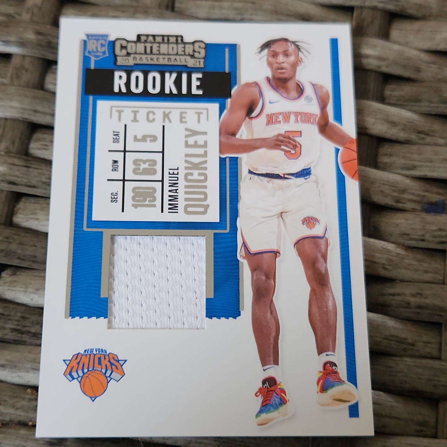 Panini Contenders Rookie Ticket Immanuel Quickley Relic #RS-IQK