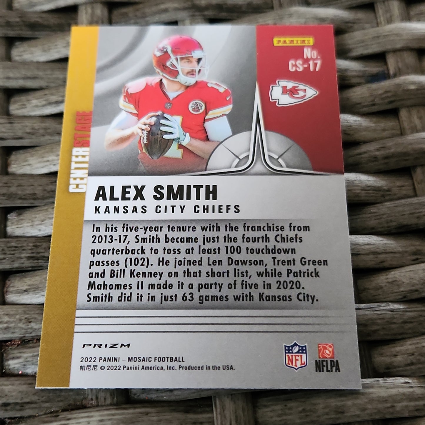 Panini Prizm Mosaic Center Stage Alex Smith #CS-17