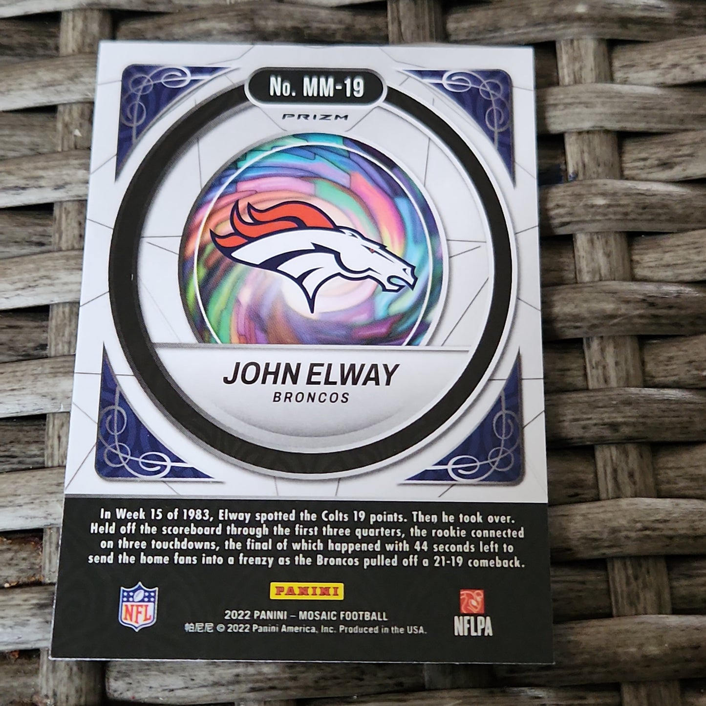 Panini Mosaic Men Of Mastery John Elway #MM-19