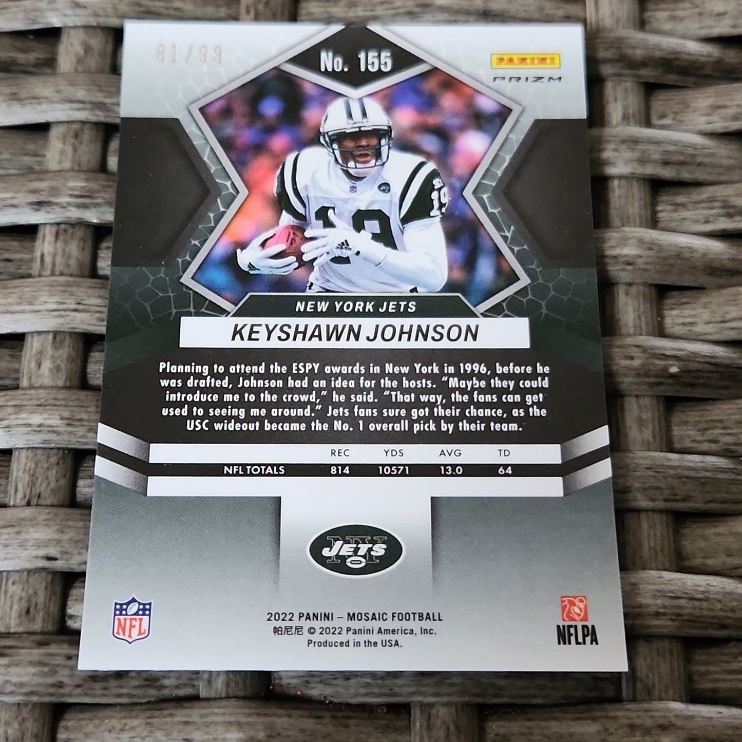 Panini Mosaic Blue Keyshawn Johson 81/99 #155