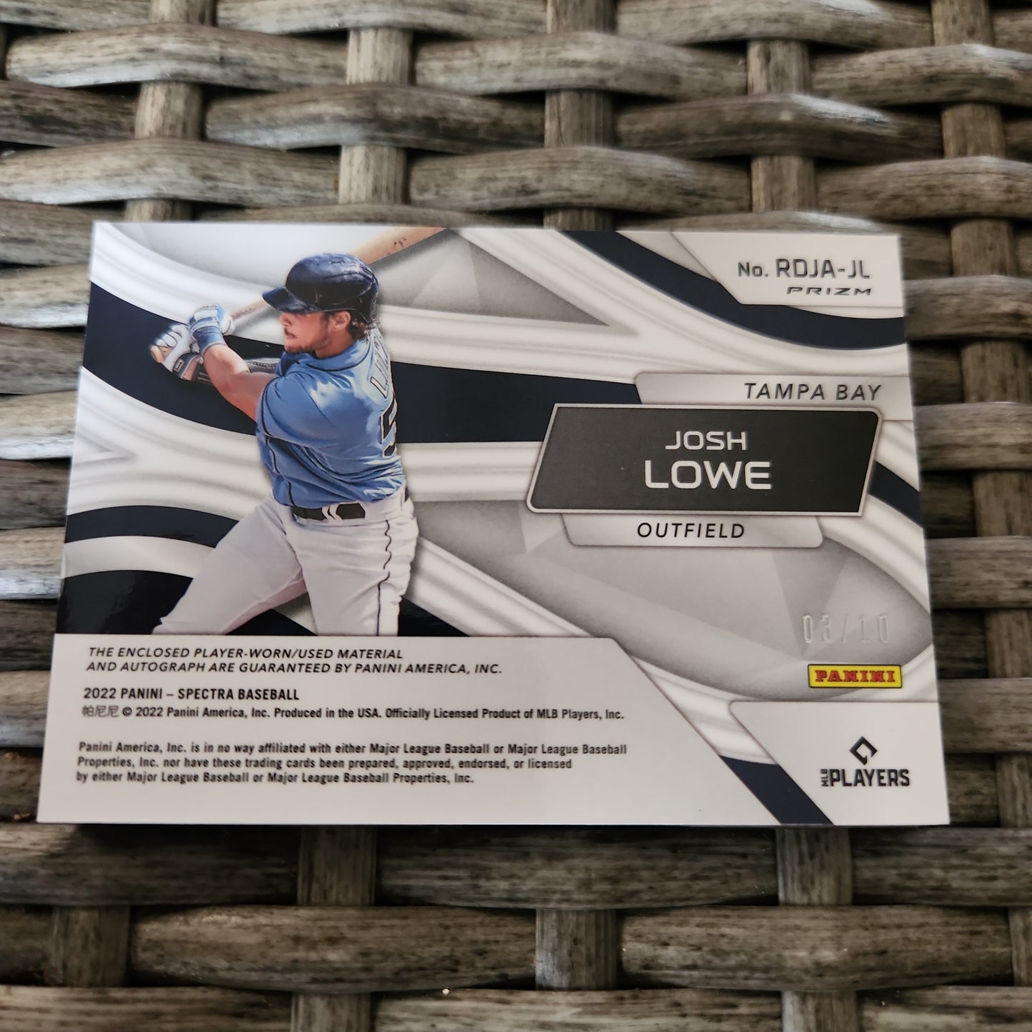 Panini Prizm Spetra Josh Lowr RC Duo Relic Auto 3/10 #RDJA-JL