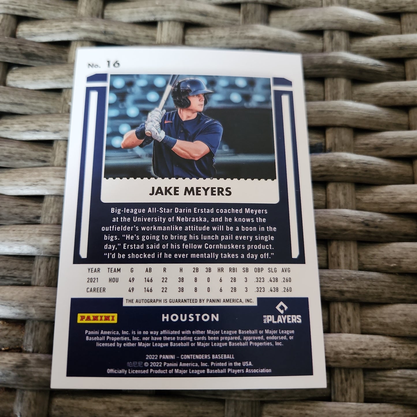 Panini Contenders Draft Ticket Blue Jake Myers Auto 10/25 #16