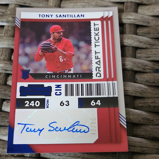 Panini Contenders Draft Ticket Blue Tony Santillan Auto 43/99 #1