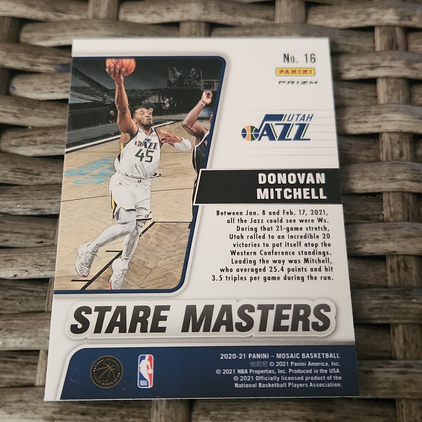 Panini Mosaic Prizm Stare Master Donovan Mitchell #16