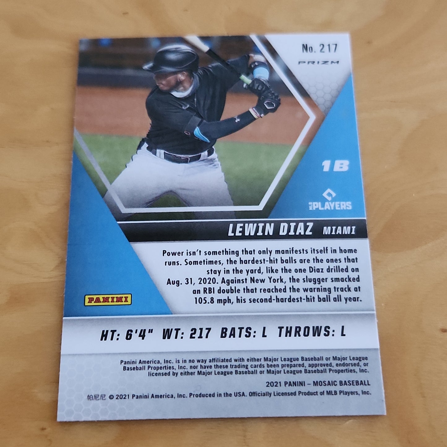 Panini Prizm Mosiac Lewin Diaz RC #217