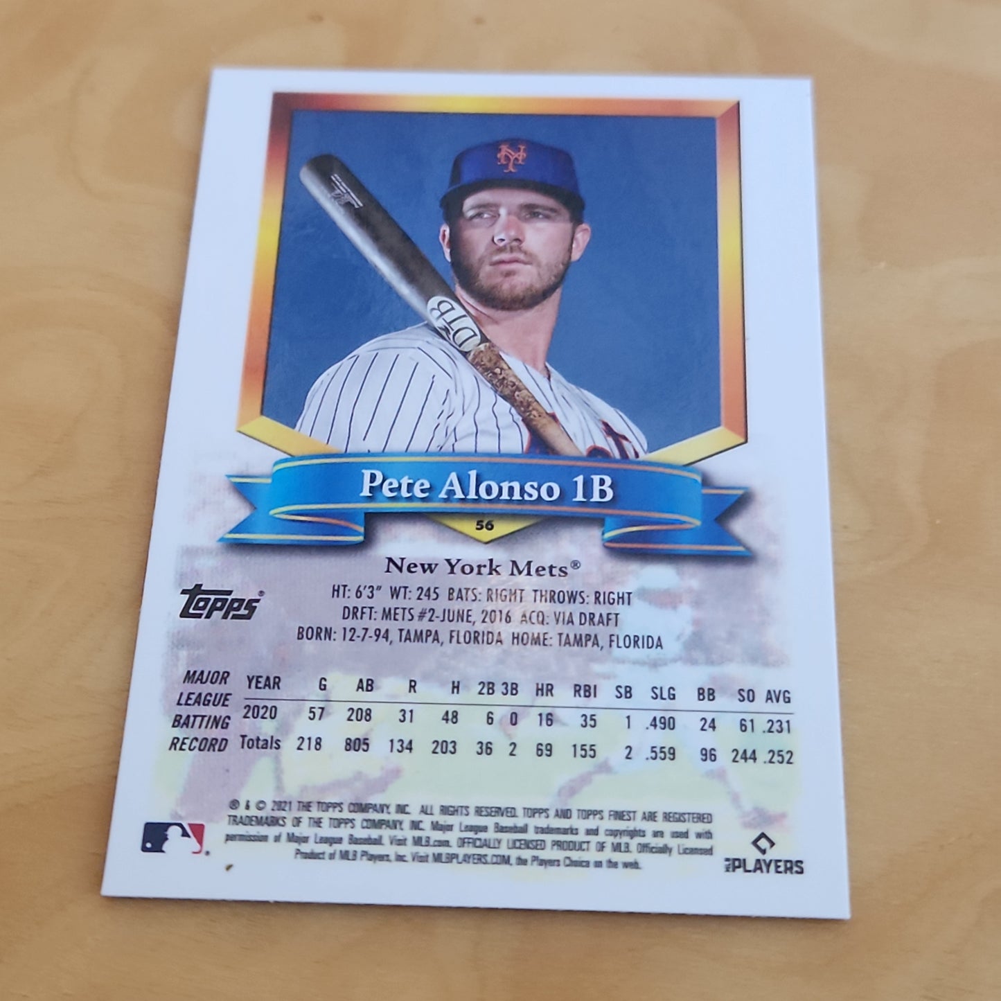 Topps Finest Pete Alonso #56