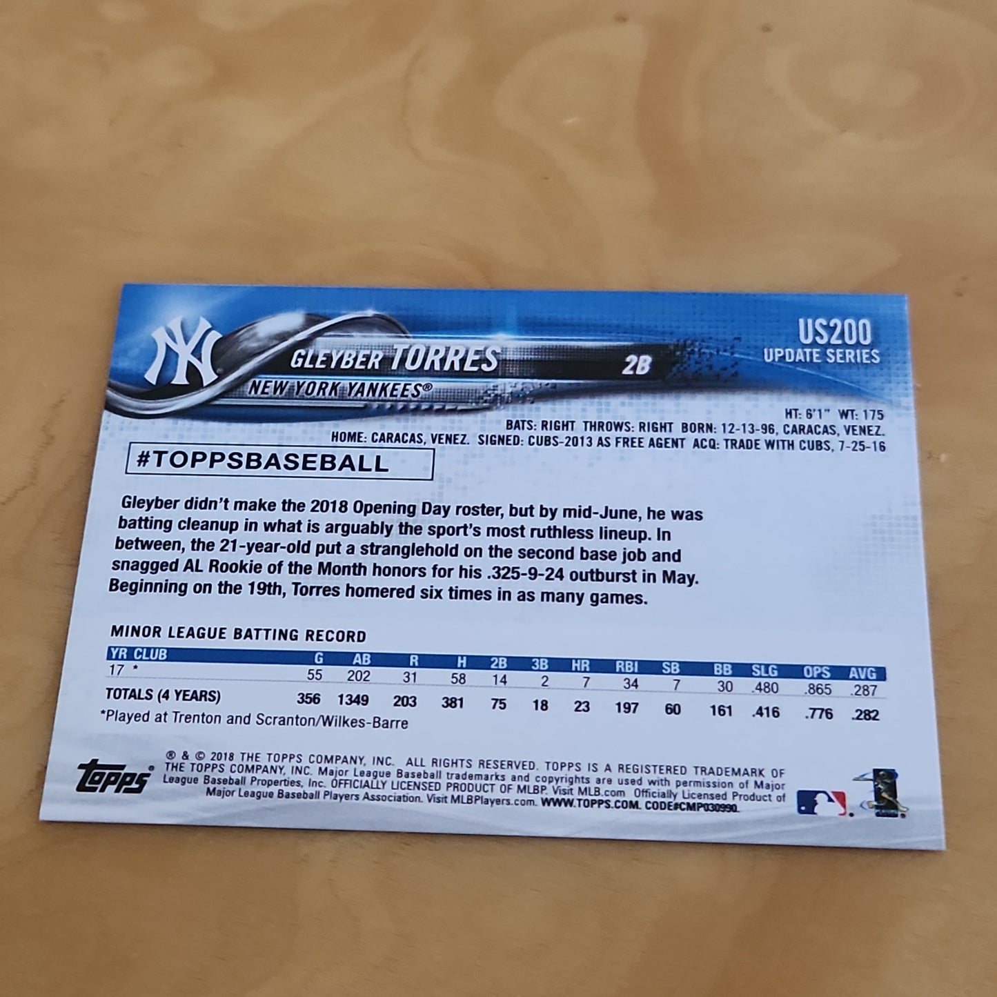 Topps Gleyber Torres RC #US200