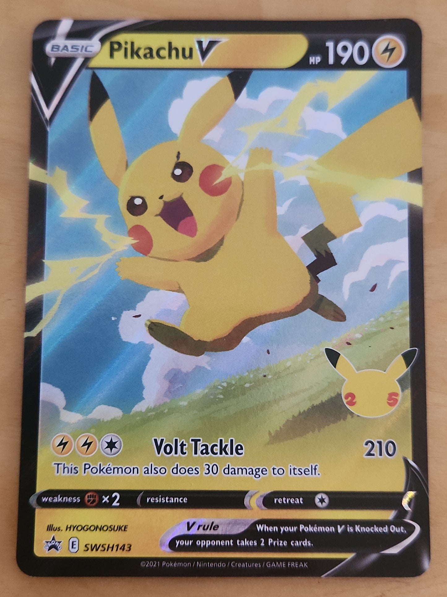 2021 Pokémon Pikachu V #SWSH143