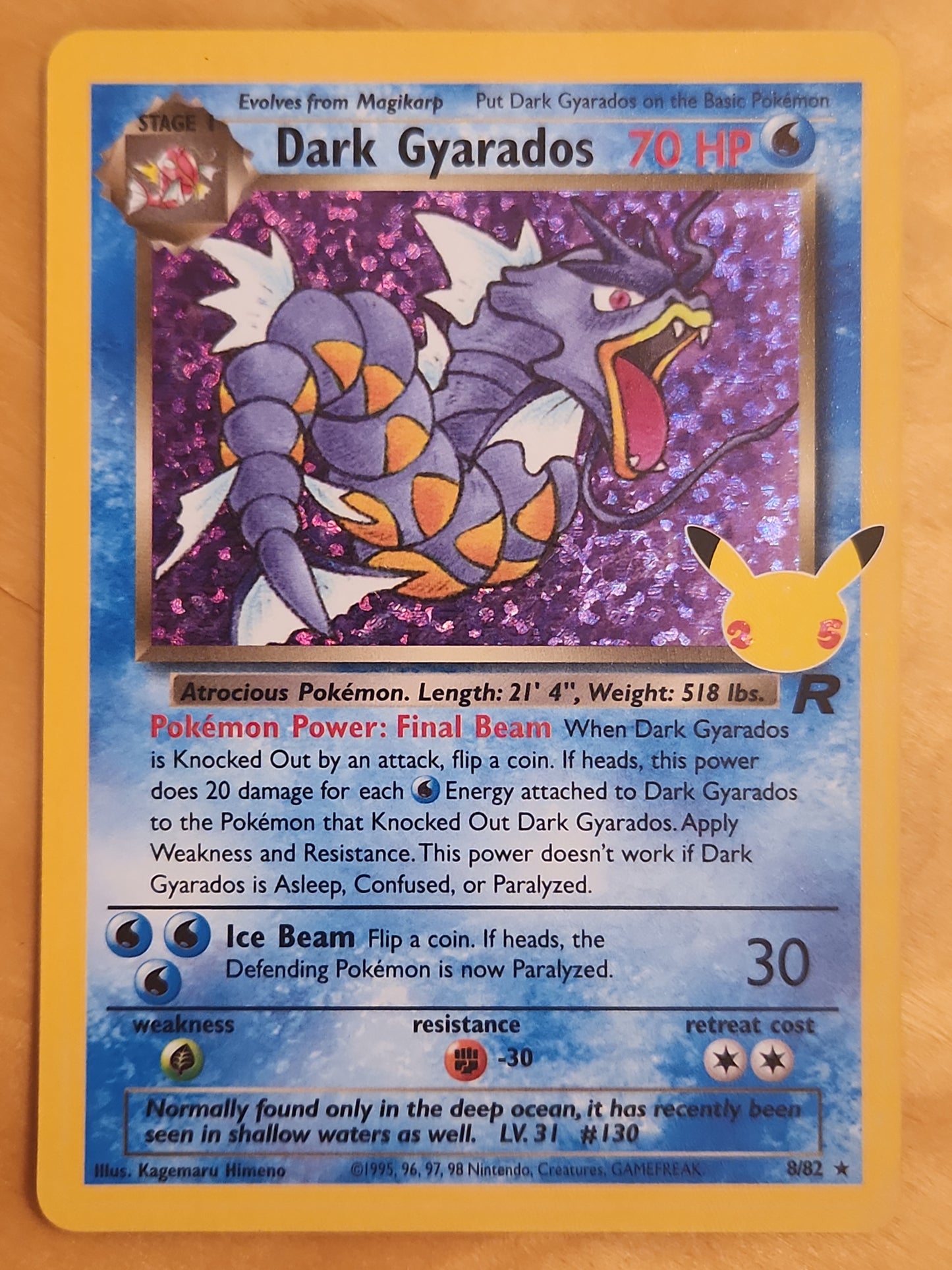 Pokemon Celebrations Dark Gyrados 8/82  25th Anniversary Holo NM