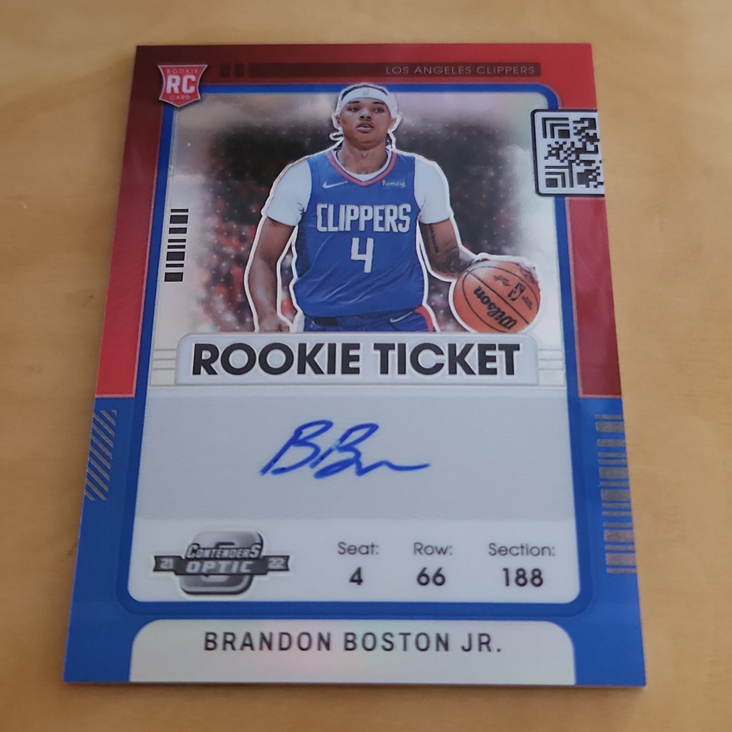 Panini Optic Prizm Contenders Rookie Ticket Blue Brandon Boston Jr. Auto 40/49 #105