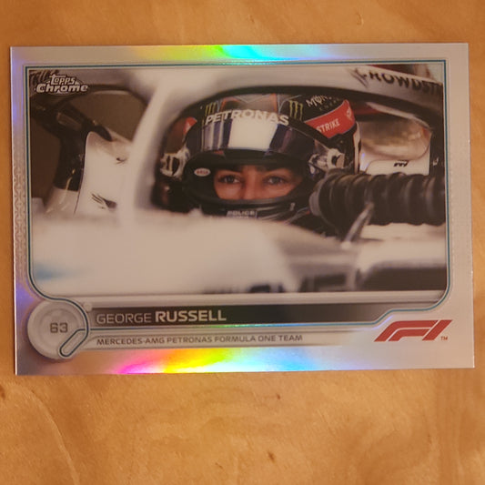 2022 Topps Chrome F1 Racing George Russell Refractor #19 Mercedes-AMG Petronas Formula One Team