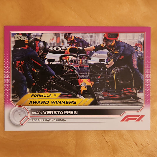2022 Topps Chrome F1 Racing Max Verstappen Pink Formula One Winner 086/150 #172 Red Bull Racing Honda
