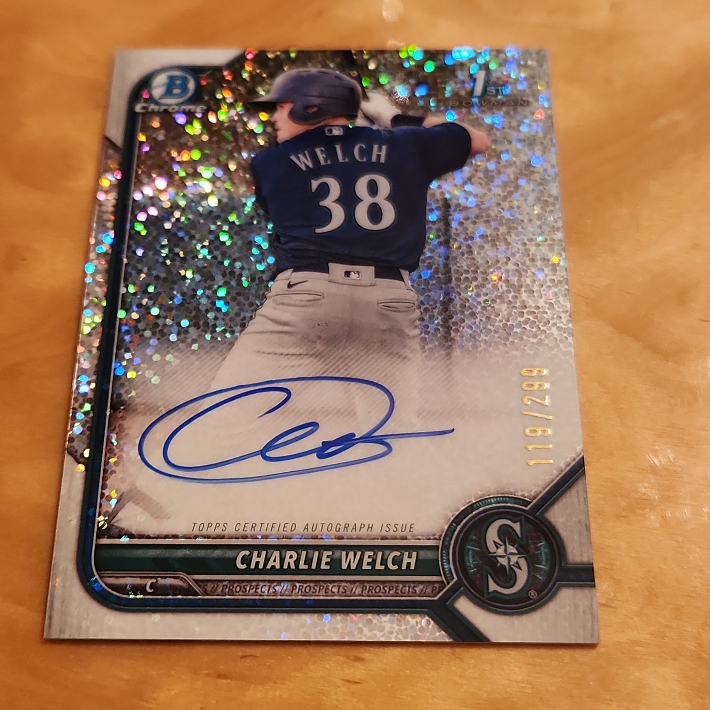 Topps B Chrome Speckle Charlie Welch Auto 119/299 #CPA-CW