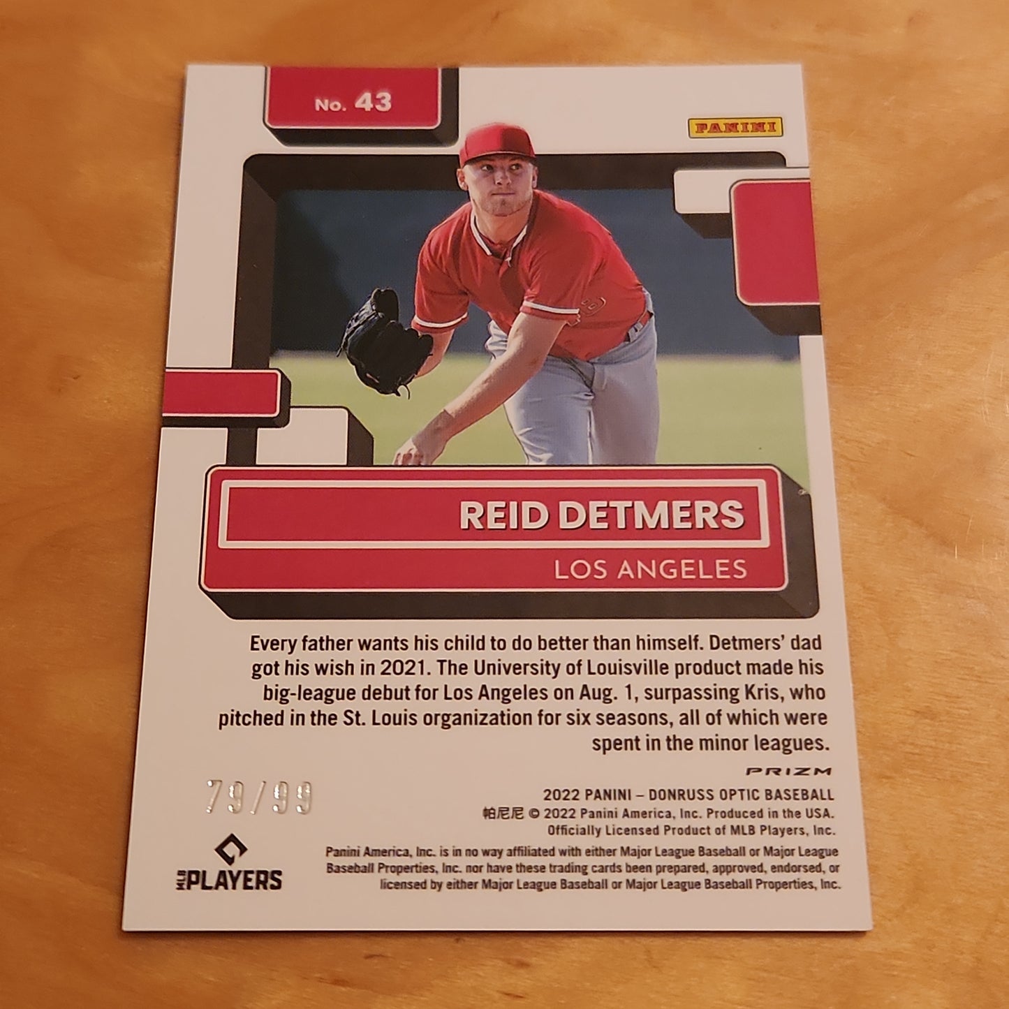 Panini Prizm Optic Rated Rookie Reid Detmers 79/99 #43
