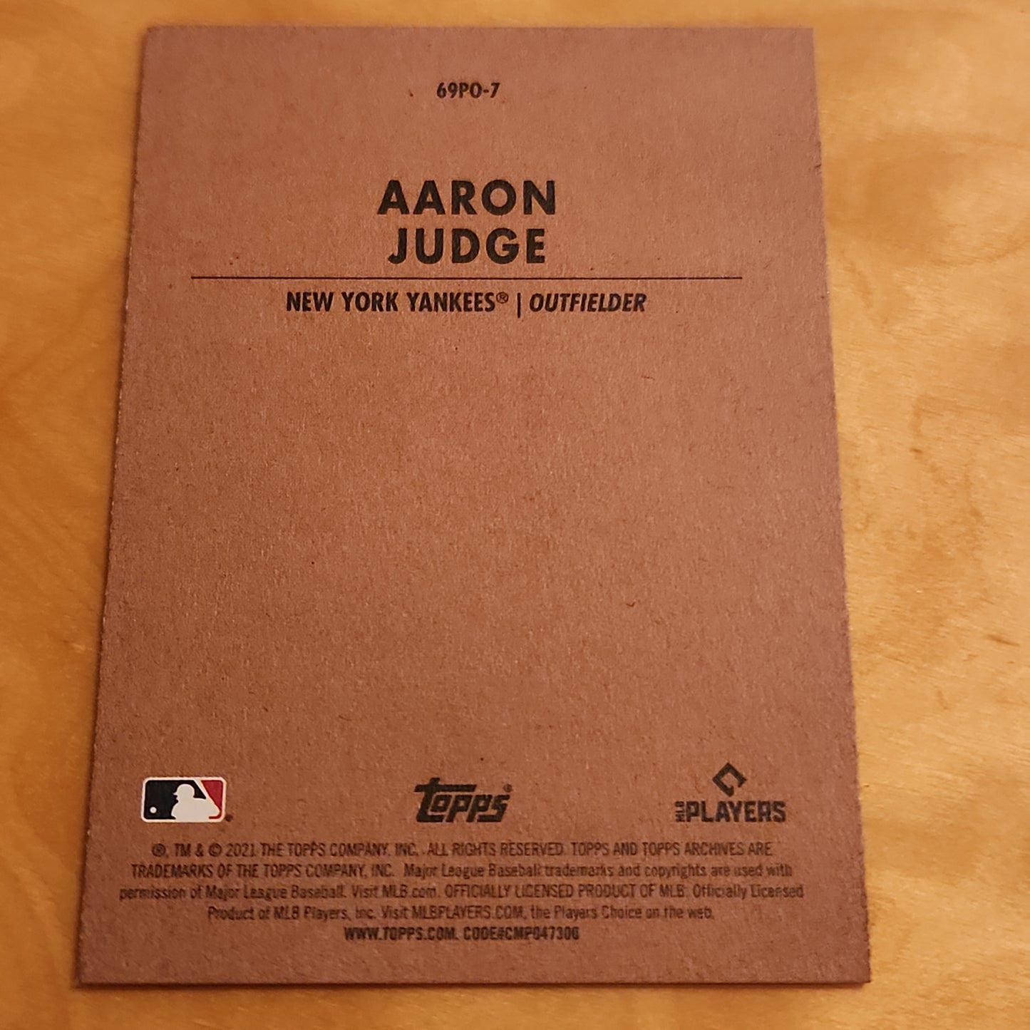 Topps Aaron Judge #69PO-7