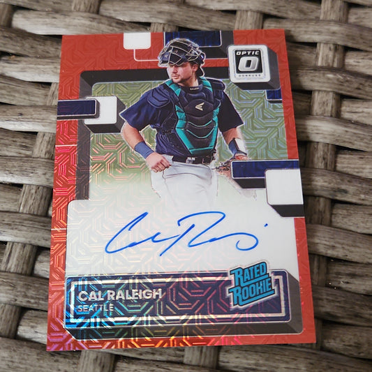 Panini Optic Prizm Rated Rookie Refractor Cal Raleigh Auto 45/49 #RR-CR