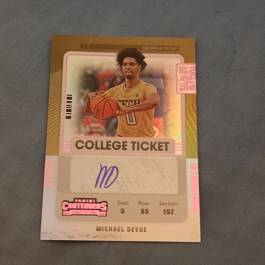 Panini Contenders Draft Picks Pink College Ticket Michel Devoe Auto #CT-MDE