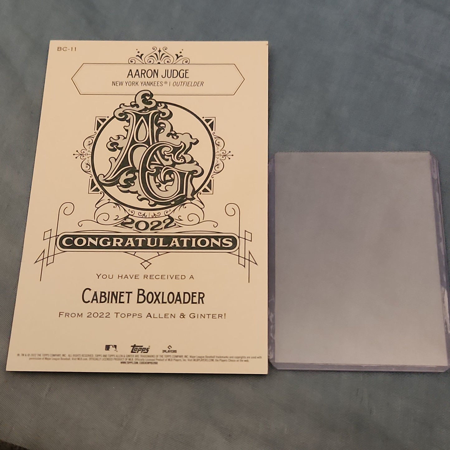 Giant Topps Allen & Ginter Aaron Judge #BC-11