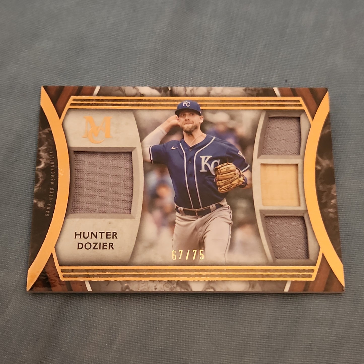 Topps MC Orange Hunter Dozier Quad Relic 57/75 #SPPPQR-HD