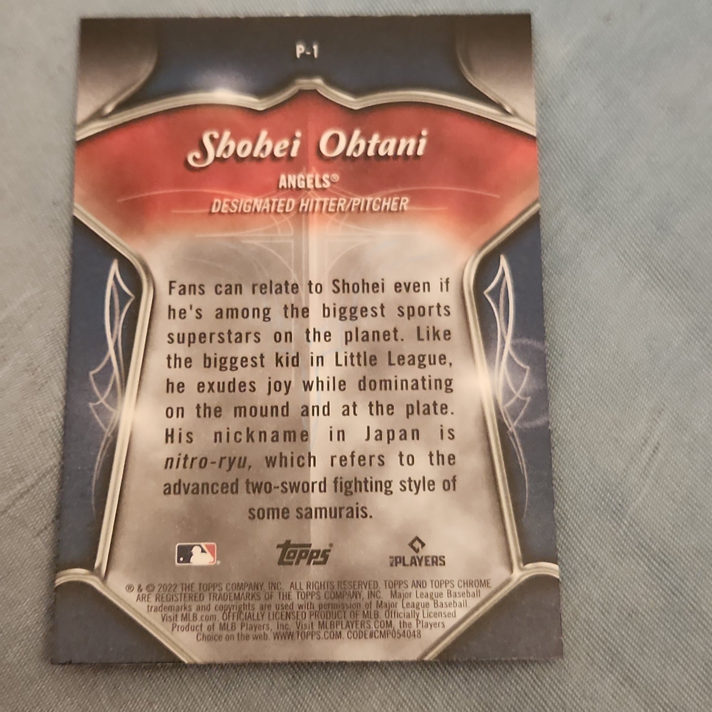 Topps Samuria Specal Shohei Ohtani #P-1