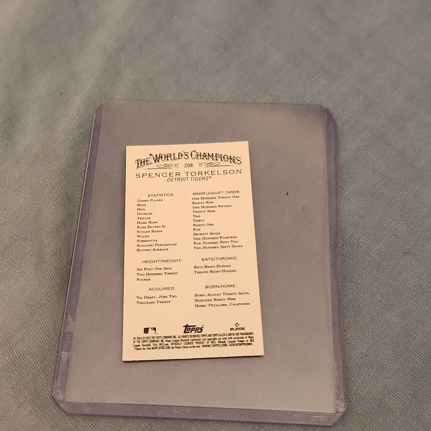 Mini Topps Allen & Ginter Spencer Torkelson RC #208