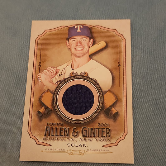 Topps Allen & Ginter Nick Solak Relic #AGA-NSO