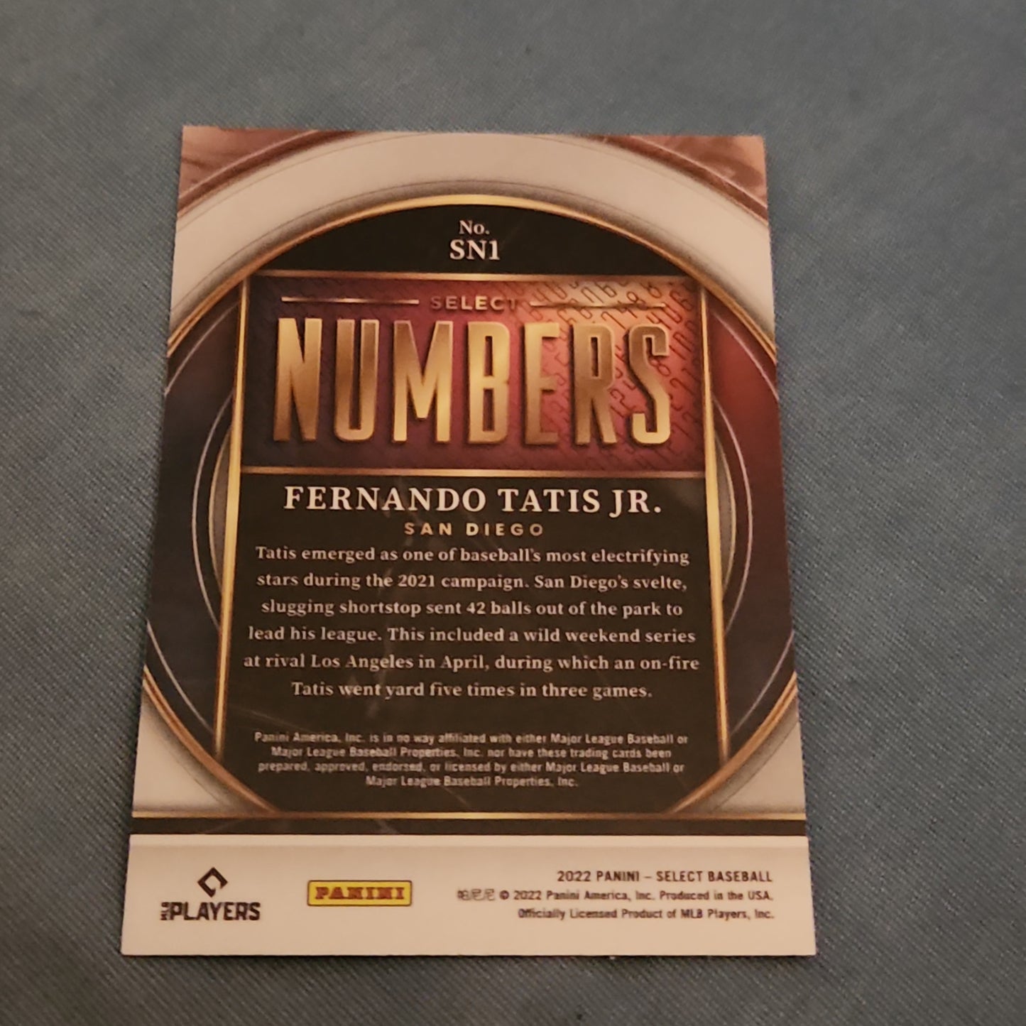 Panini Select Red & Blue Numbers Fernando Tatis Jr. #SN1