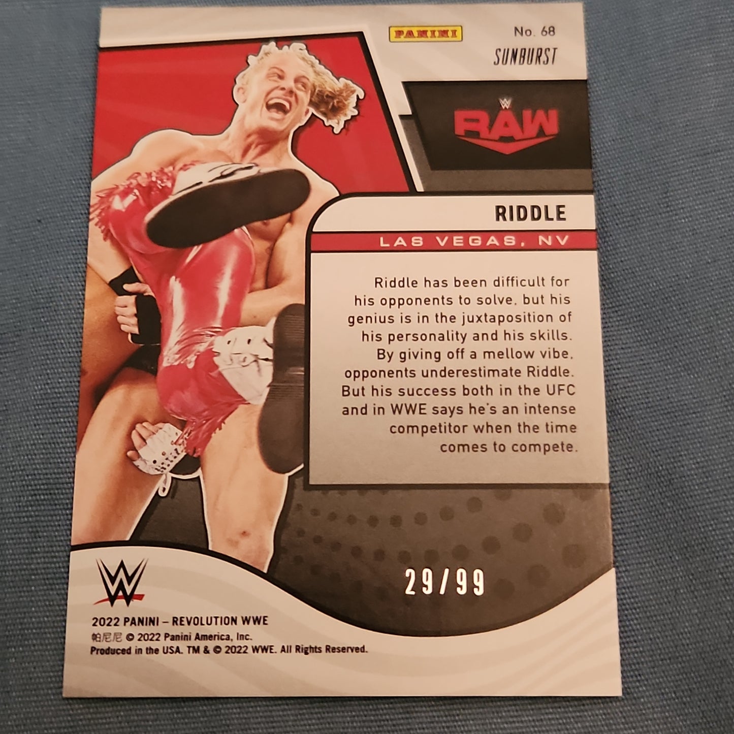 Panini Revolution Sunburst Riddle 29/99 #68