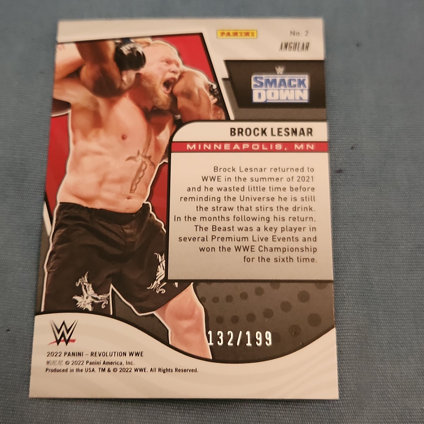 Panini Revolution Angular Brock Lesnar 132/199 #2