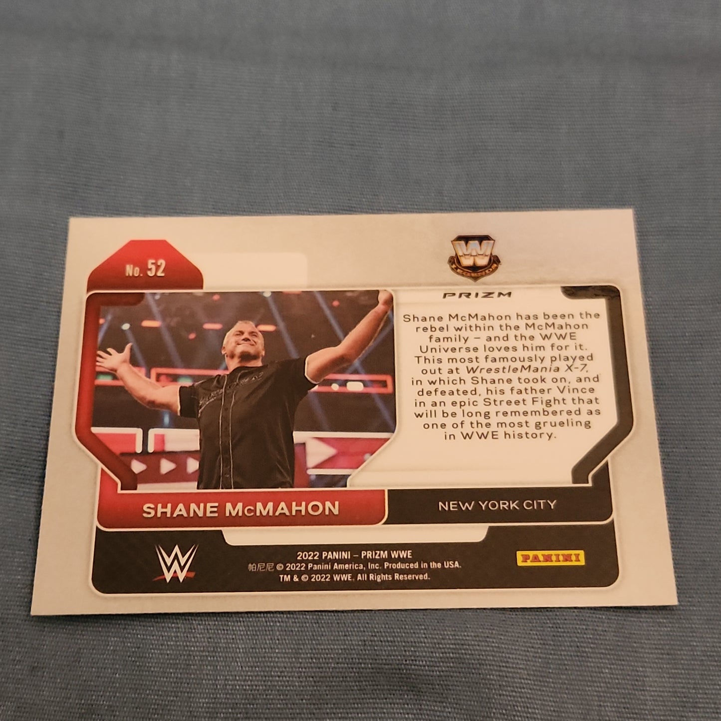 Paninu Prizm Cracked Ice Shane Mcmahon #52