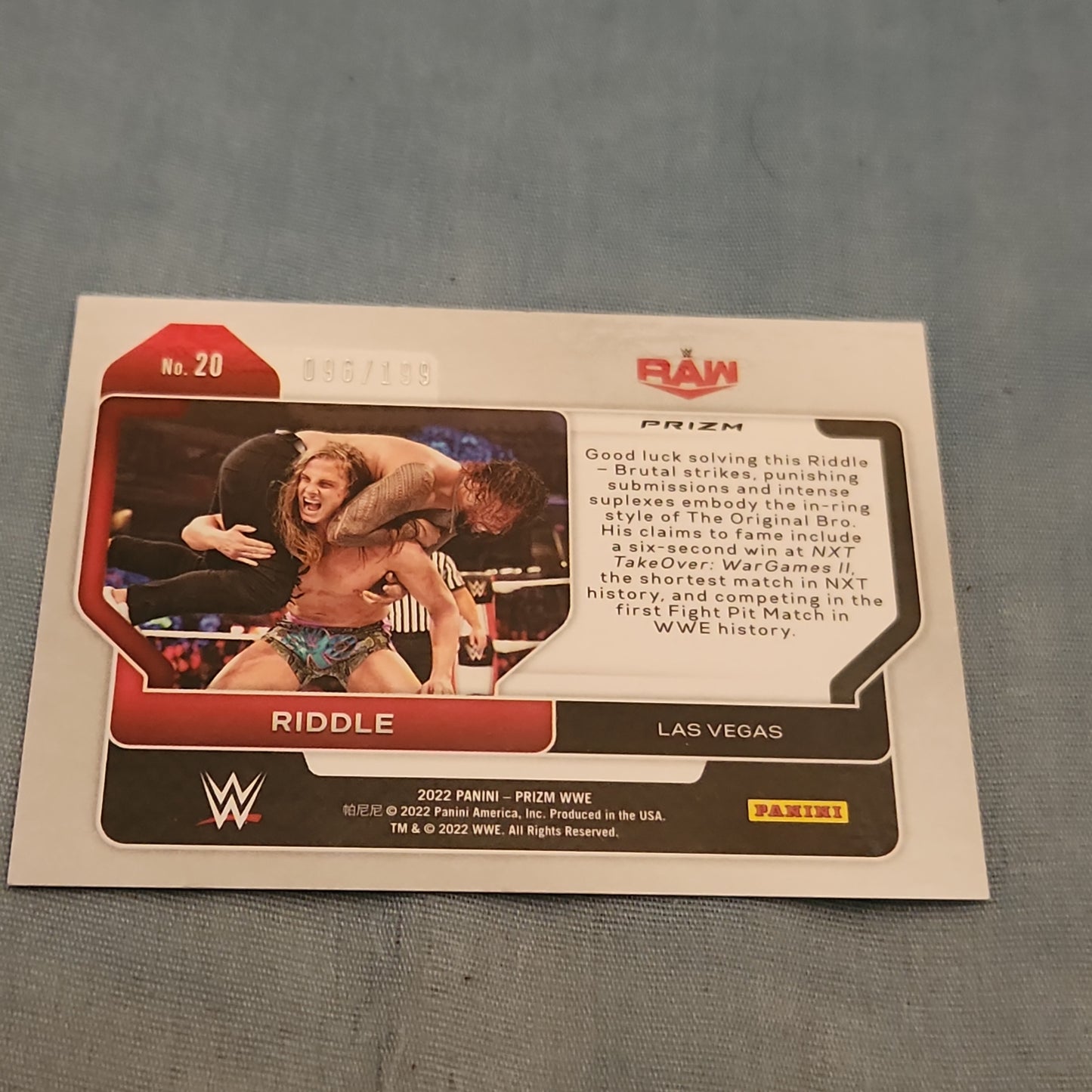 Panini Prizm Blue Riddle 096/199 #20