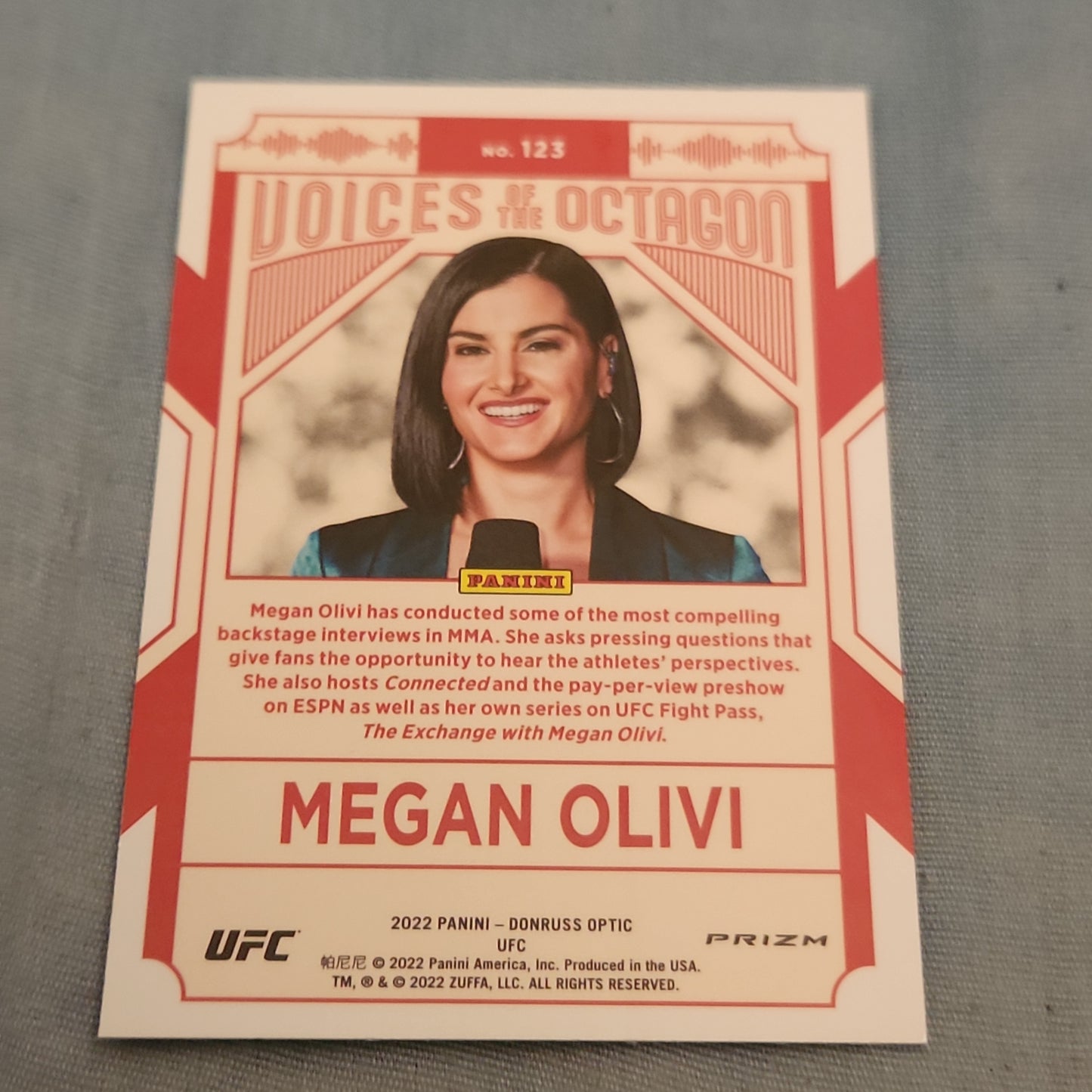 Panini Prizm Optic Voices Of The Octagon Megan Olivi #123