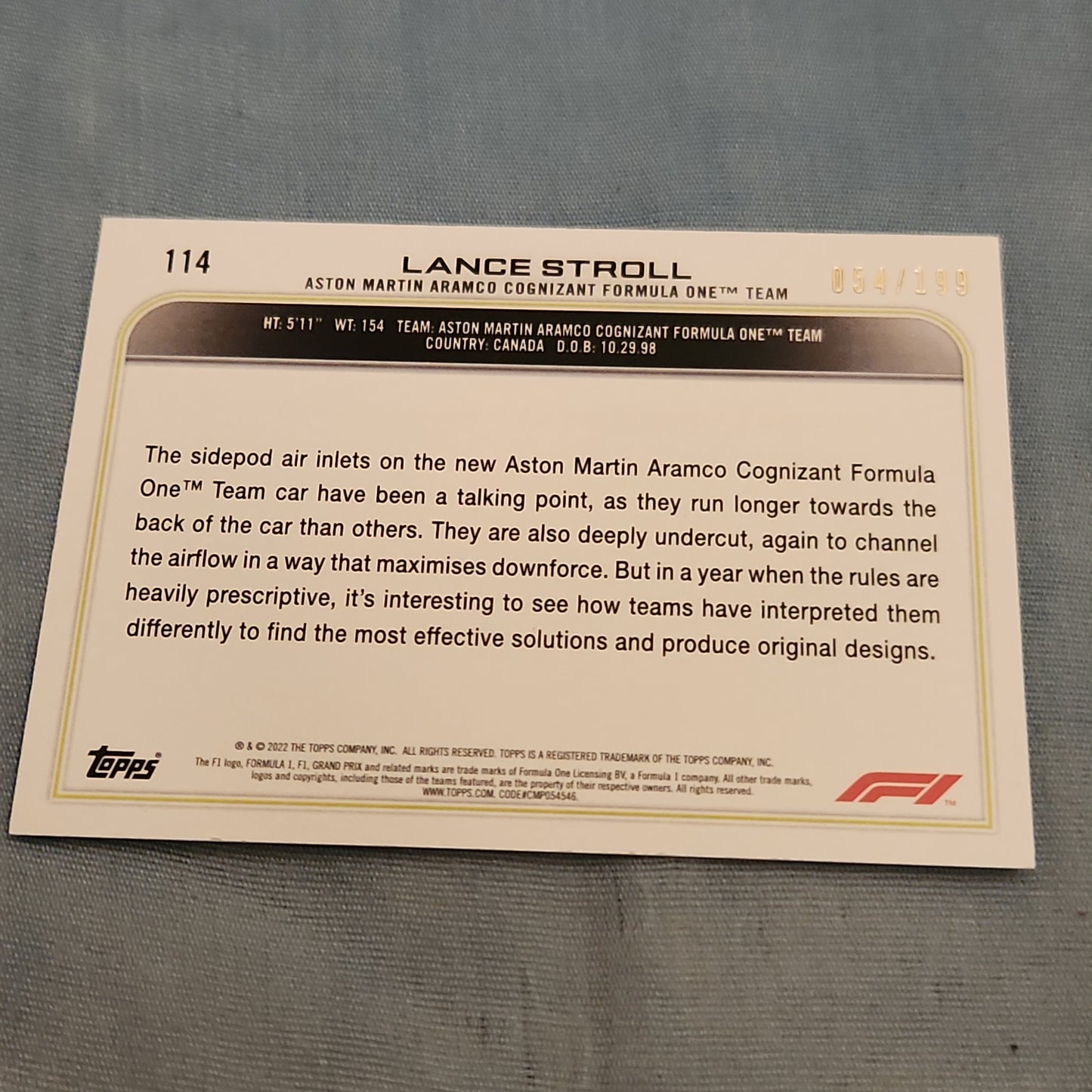 Topps Green Lance Stroll 054/199 #114