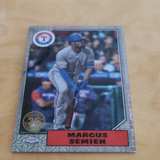 Topps Chrome Gray Refractor 35th Anniversary Marcus Semien 114/199 #T87C-55
