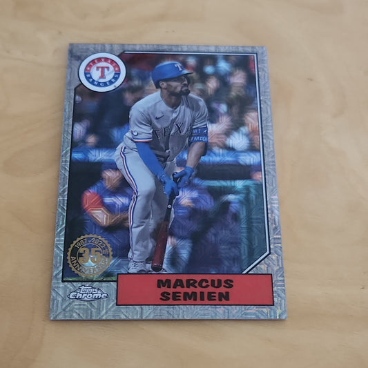 Topps Chrome Gray Refractor 35th Anniversary Marcus Semien 158/199 #T87C-55